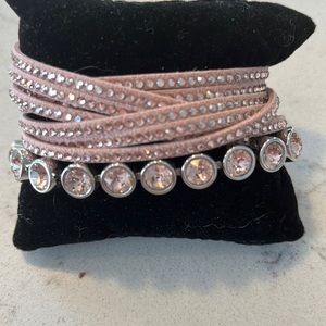 Touchstone Crystal blush wrap and pink ice bracelets.